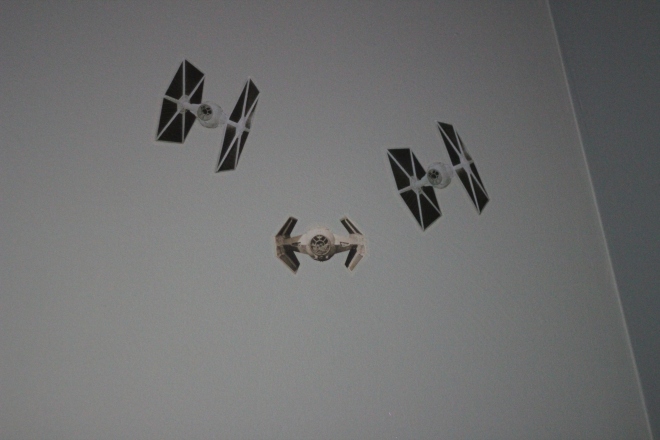 Tie-fighters, including Vader's ship